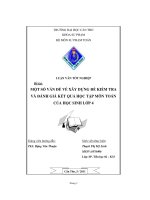 Một số vấn đề về xây dựng đề kiểm tra và đánh giá kết quả học tập môn toán của học sinh lớp 4