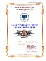 Đề cương đề tài hàng tồn kho và những đắn đo thẩm định   GVHD th s dương tấn khoa
