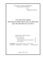 SÁNG KIẾN KINH NGHIỆM MỘT SỐ KINH NGHIỆM TRONG VIỆC DẠY BỒI DƯỠNG HỌC VIÊN GIỎI MÔN NGỮ VĂN LỚP 12