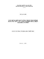 xây dựng đội ngũ công nhân thái bình đáp ứng yêu cầu công nghiệp hóa, hiện đại hóa ở tỉnh