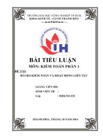 Rủi ro kiểm toán và hoạt động liên tục