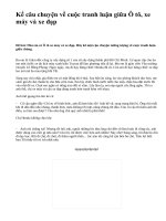 Kể câu chuyện về cuộc tranh luận giữa Ô tô, xe máy và xe đạp - văn mẫu