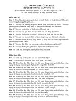 Câu hỏi ôn thi tốt nghiệp dược sĩ trung cấp VHVL k1