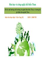 Đề tài ảnh hưởng môi trường từ ngành khai thác than, và tương lai giả định cho ngành than