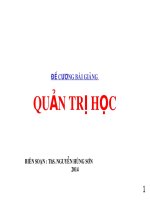 Đề cương bài giảng quản trị học - nguyễn hùng sơn