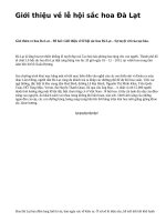 Giới thiệu về lễ hội sắc hoa Đà Lạt - văn mẫu