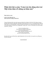 Phân tích bài ca dao “Làm trai cho đáng nên trai Một trăm đám cỗ chẳng sai đám nào” - văn mẫu