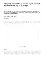 Thay mặt En-ri-cô trong bài văn Mẹ tôi viết một bức thư cho bố bày tỏ sự ân hận - văn mẫu