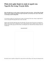 Phân tích nghệ thuật tả cảnh tả người của Nguyễn Du trong Truyện Kiều - văn mẫu