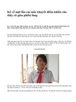 Kể về một lần em mắc khuyết điểm khiến cho thầy cô giáo phiền lòng - văn mẫu