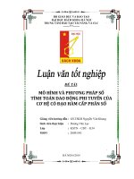 Đồ án tốt nghiệp mô hình và phương pháp số tính toán dao động phi tuyến của cơ hệ có đạo hàm cấp phân số