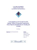 An investigation on CTU second – year EFL students’ misuse of collocations categorized by parts of speech and implications for yeaching and learning