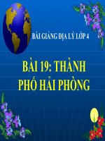 Bài giảng điện tử Địa Lý 4 Bài 19 bài giảng thành phố hải phòng