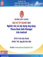 Báo cáo tốt nghiệp nghiên cứu và xây dựng ứng dụng phone book safe manager trên android