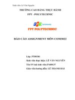 BÁO cáo ASSIGNMENT môn COM3022 bài 3