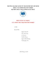 Phân tích tác động của thuế thu nhập doanh nghiệp