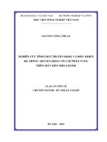 luận án tiến sĩ  nghiên cứu tính chất truyền động và điều khiển hệ thống truyền động vô cấp phân tầng trên máy kéo nhỏ 4 bánh