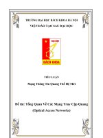 TIỂU LUẬN  Mạng Thông Tin Quang Thế Hệ Mới Tổng Quan Về Các Mạng Truy Cập Quang (Optical Access Networks)