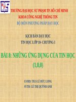 Bài 8: những ứng dụng của tin học