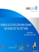 MOBILE  cơ hội lớn KINH DOANH nội DUNG số tại VIỆT NAM