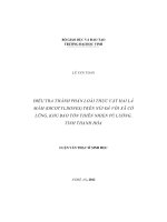 Điều tra thành phần loài thực vật hai lá mầm (dicotyledones) trên núi đá vôi xã cổ lũng, khu bảo tồn thiên nhiên pù luống, thanh hóa