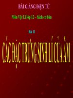 bài giảng  bài 11 đặc trưng sinh lí của âm
