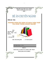 đề tài phương pháp xác định và hoạch toán thuế thu nhập trong doanh nghiệp