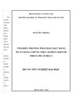 TÌM HIỂU PHƯƠNG PHÁP BẢO MẬT MẠNG WLAN BẰNG CHỨNG THỰC RADIUS SERVER THEO CHUẨN 802.11