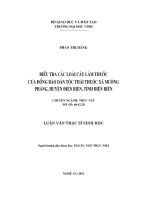 Luận văn thạc sĩ Điều tra các loài cây làm thuốc của đồng bào dân tộc thái thuộc xã mường phăng, huyện điện biên, tỉnh điện biên