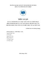 ảnh hưởng của việc tăng vốn tự có đến hoạt động kinh doanh của các ngân hàng thương mại  các phương pháp tăng vốn tự có trên thực tế tại việt nam