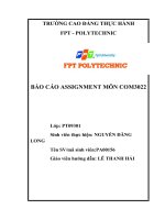 BÁO cáo ASSIGNMENT môn COM3022 bài 1
