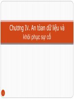 bài giảng chương iv an tòan dữ liệu và khôi phục sự cố