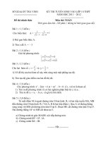 ĐỀ THI VÀ DÁP ÁN TUYỂN VÀO LỚP 10 NĂM HỌC 2011 - 2012