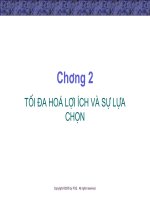 slide bài giảng mô hình kinh tế - Tối ưu hóa lợi ích và sự lựa chọn