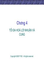 slide bài giảng mô hình kinh tế - Tối đa hóa lợi nhuận và cung