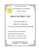 Báo cáo thực tập tên báo cáo thực tập nghiên cứu và triển khai các dịch vụ mạng trên windows server 2008