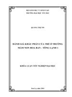 đánh giá khẩu phần của trẻ ở trường mầm non hoa ban - tông lạnh 1