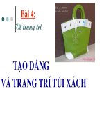 Tạo dáng và trang trí túi xách