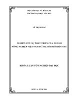 nghiên cứu sự phát triển của ngành nông nghiệp việt nam từ sau đổi mới đến nay