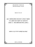quá trình hình thành và phát triển của diễn đàn hợp tác kinh tế châu á -  thái bình dương (apec)