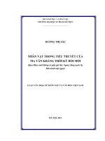 Nhân vật trong tiểu thuyết của Ma Văn Kháng thời kỳ đổi mới (Qua Đám cưới không có giấy giá thú, Ngược dòng nước lũ, Một mình một ngựa)