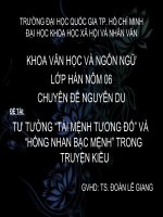 Đề tài  Tư tưởng  tài mệnh tương đối và  hồng nhan bạc mệnh trong truyện Kiều