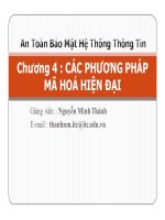bài giảng an toàn bảo mật hệ thống thông tin chương 4  các phương pháp mã hóa hiện đại