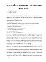 Hướng dẫn sử dụng laptop và 1 vài mẹo khi dùng win 8