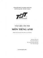 Tài liệu ôn thi môn tiếng anh dành cho kỳ thi tuyển sinh đào tạo sau đại học