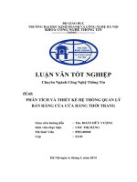 phân tích và thiết kế hệ thống quản lý bán hàng của cửa hàng thời trang