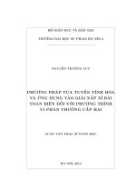 Phương pháp tựa tuyến tính hoá và ứng dụng vào giải xấp xỉ bài toán biên đối với phương trình vi phân thường cấp hai