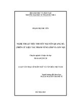 Nghệ thuật tiểu thuyết Nguyễn Quang Hà (trên cứ liệu tác phẩm Vùng lõm và Con nợ)