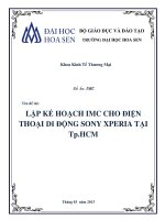 Đề án IMC đề tài lập kế hoạch IMC cho điện thoại sony EXPERIA