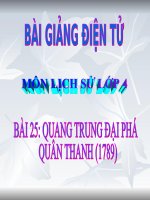 bài giảng lịch sử 4 bài 25 quang trung đại phá quân thanh